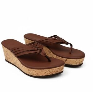 Brown Wedge Sandals, Size S (5-6)